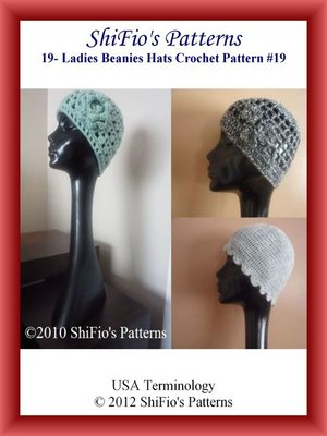 cover image of 19- Ladies Beanies Hats Crochet Patterns #19